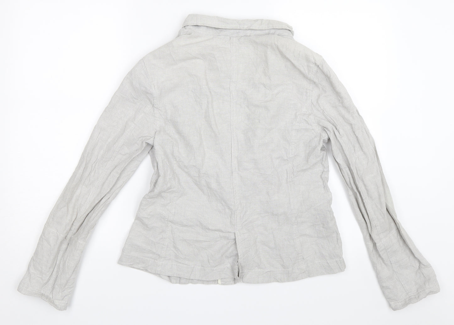 Marks and Spencer Womens Grey Striped  Jacket  Size 12