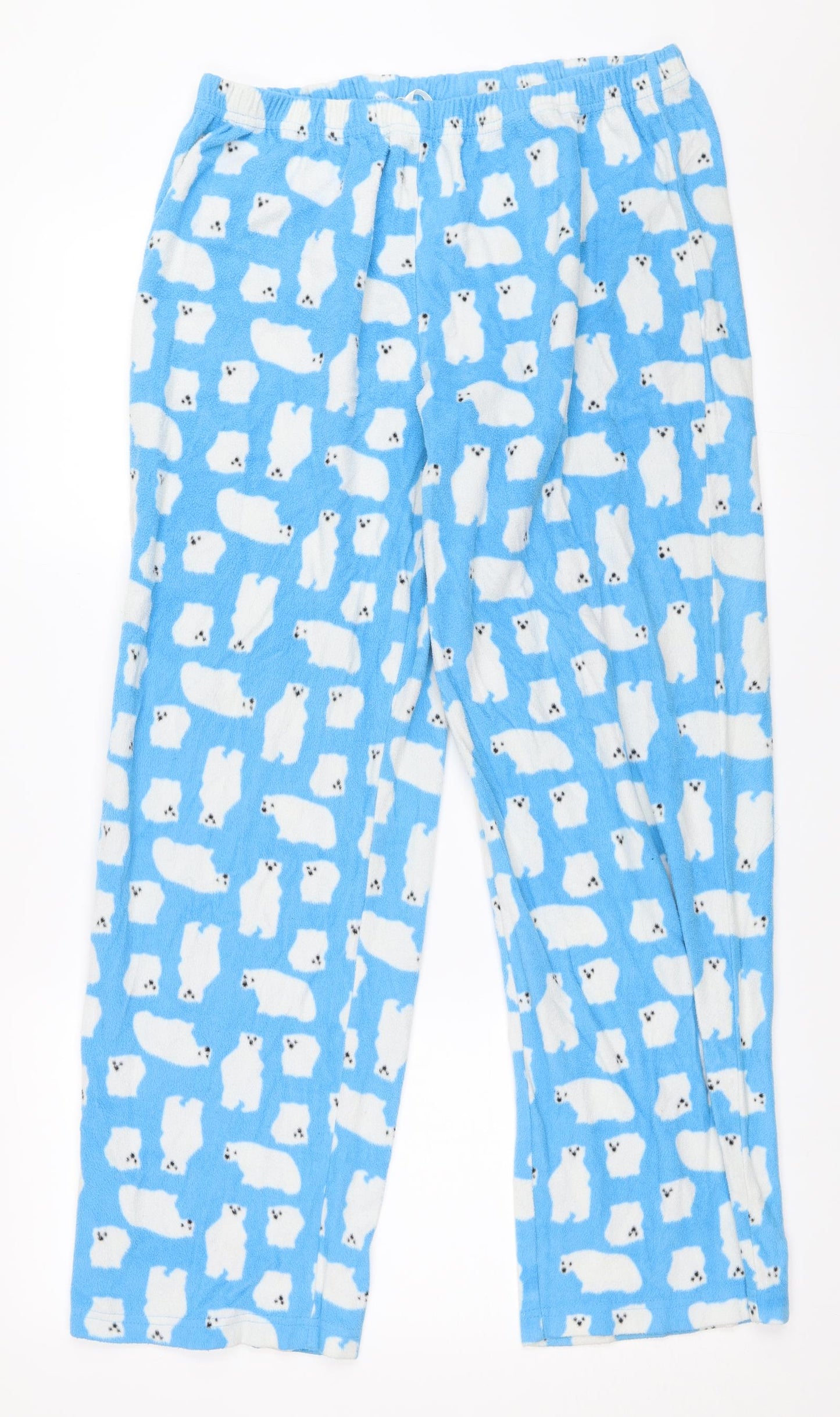 Matalan Womens Blue Solid  Top Pyjama Pants Size 12  - polar bear
