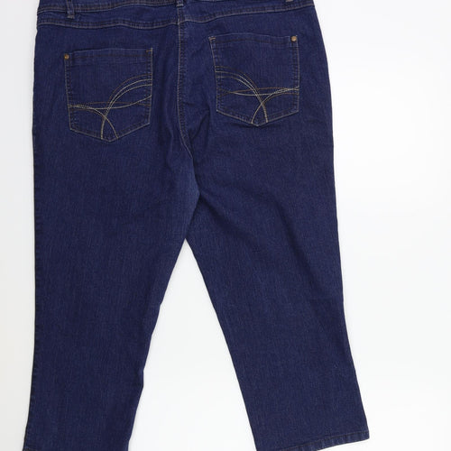 M&Co Womens Blue  Denim Cropped Jeans Size 20 L21 in