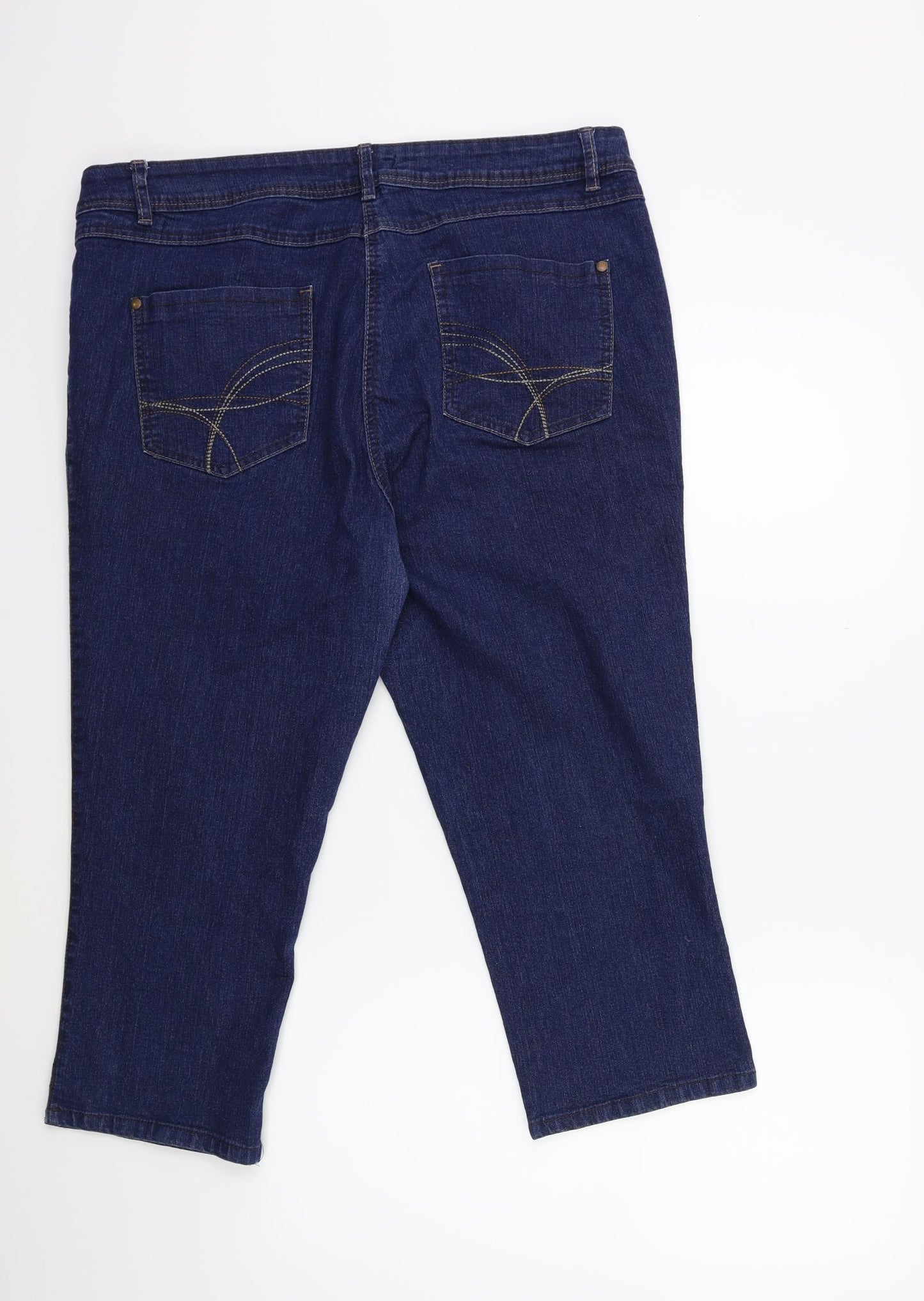 M&Co Womens Blue  Denim Cropped Jeans Size 20 L21 in