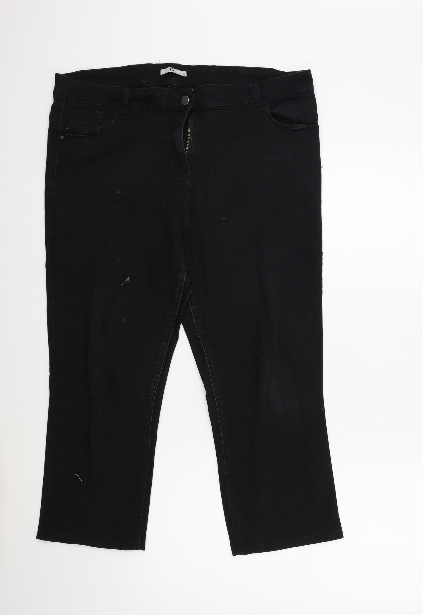 TU Womens Black  Denim Cropped Jeans Size 18 L22 in