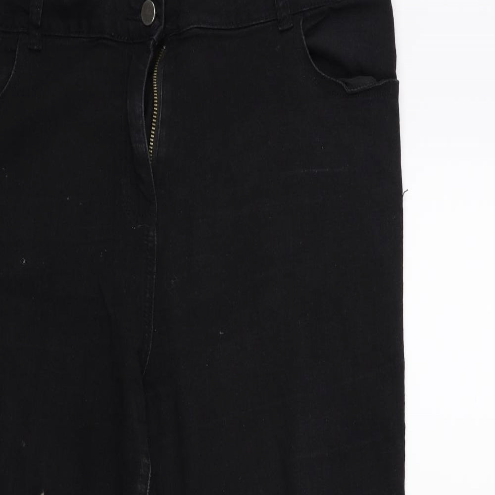 TU Womens Black  Denim Cropped Jeans Size 18 L22 in