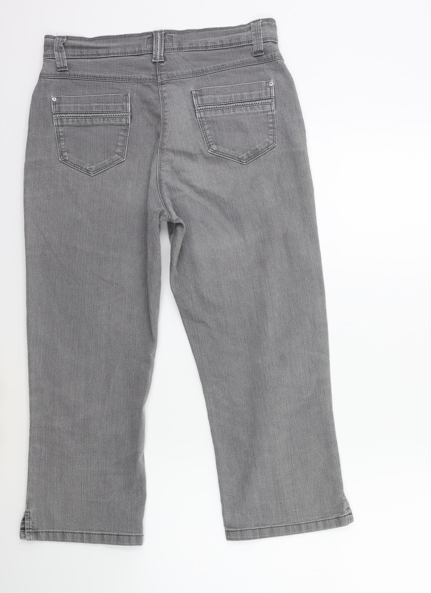 Per Una Womens Grey  Denim Cropped Jeans Size 12 L24 in