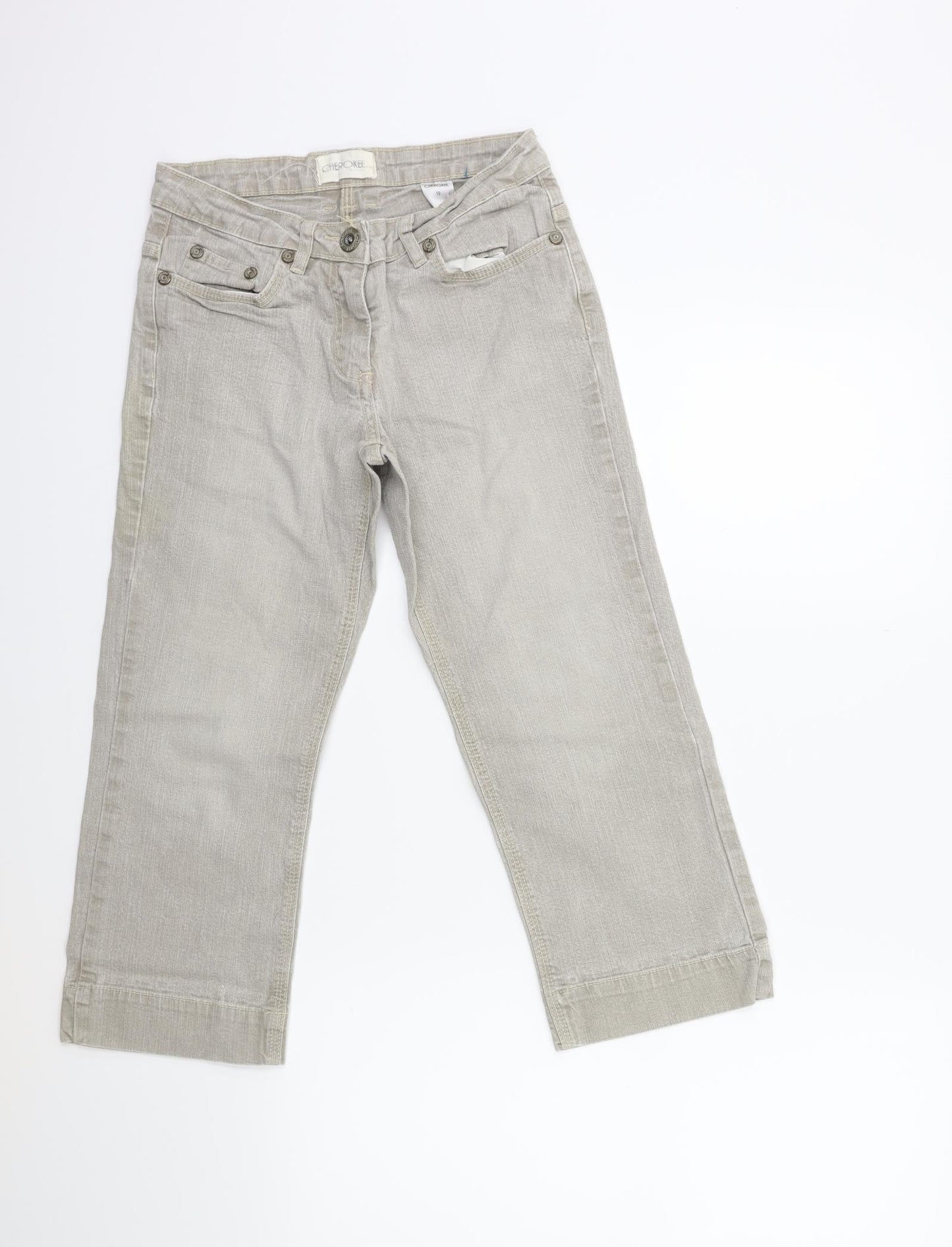 Cherokee Womens Beige  Denim Cropped Jeans Size 10 L21 in