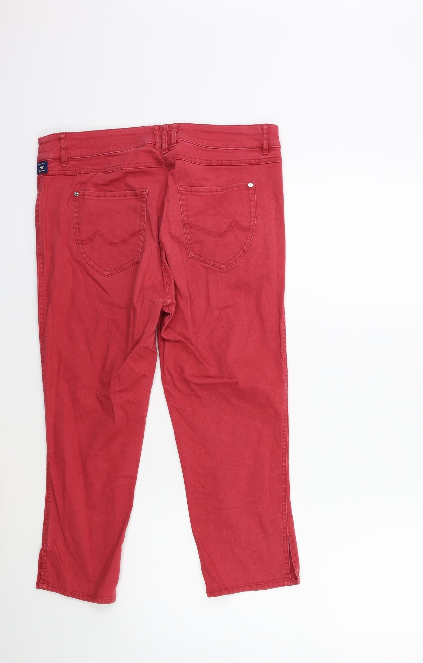 Robell Womens Pink  Denim Cropped Jeans Size 14 L21 in