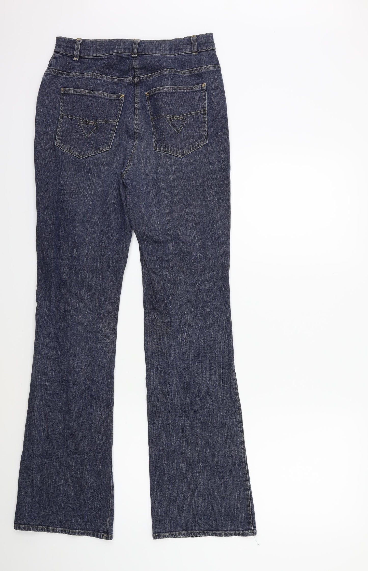 Preworn Womens Blue  Denim Flared Jeans Size 10 L31 in