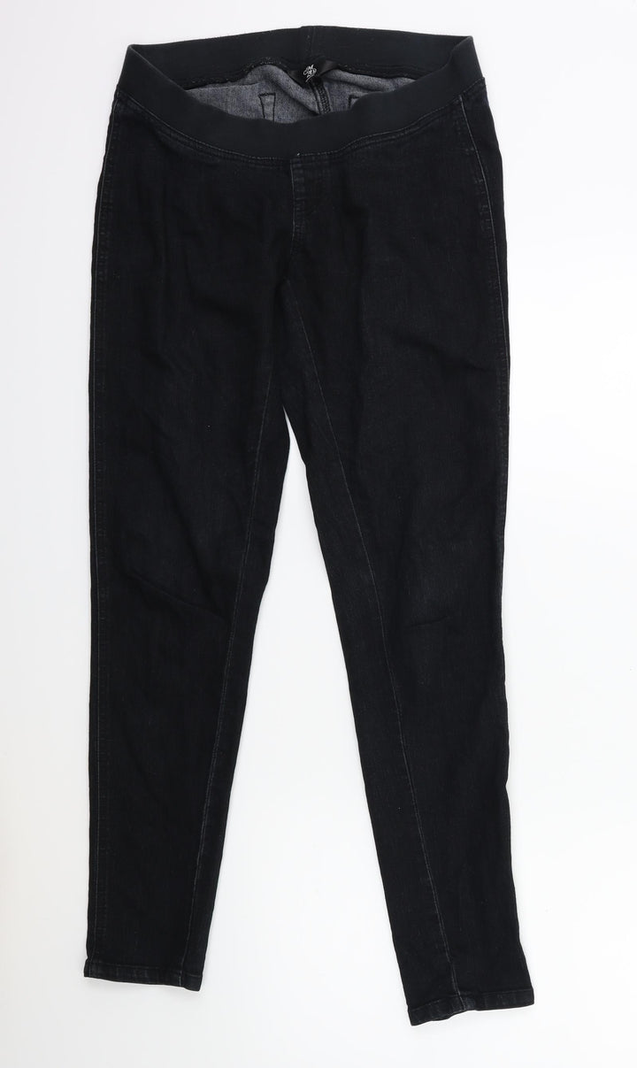 M2B Womens Black  Denim Jegging Jeans Size 10 L29 in
