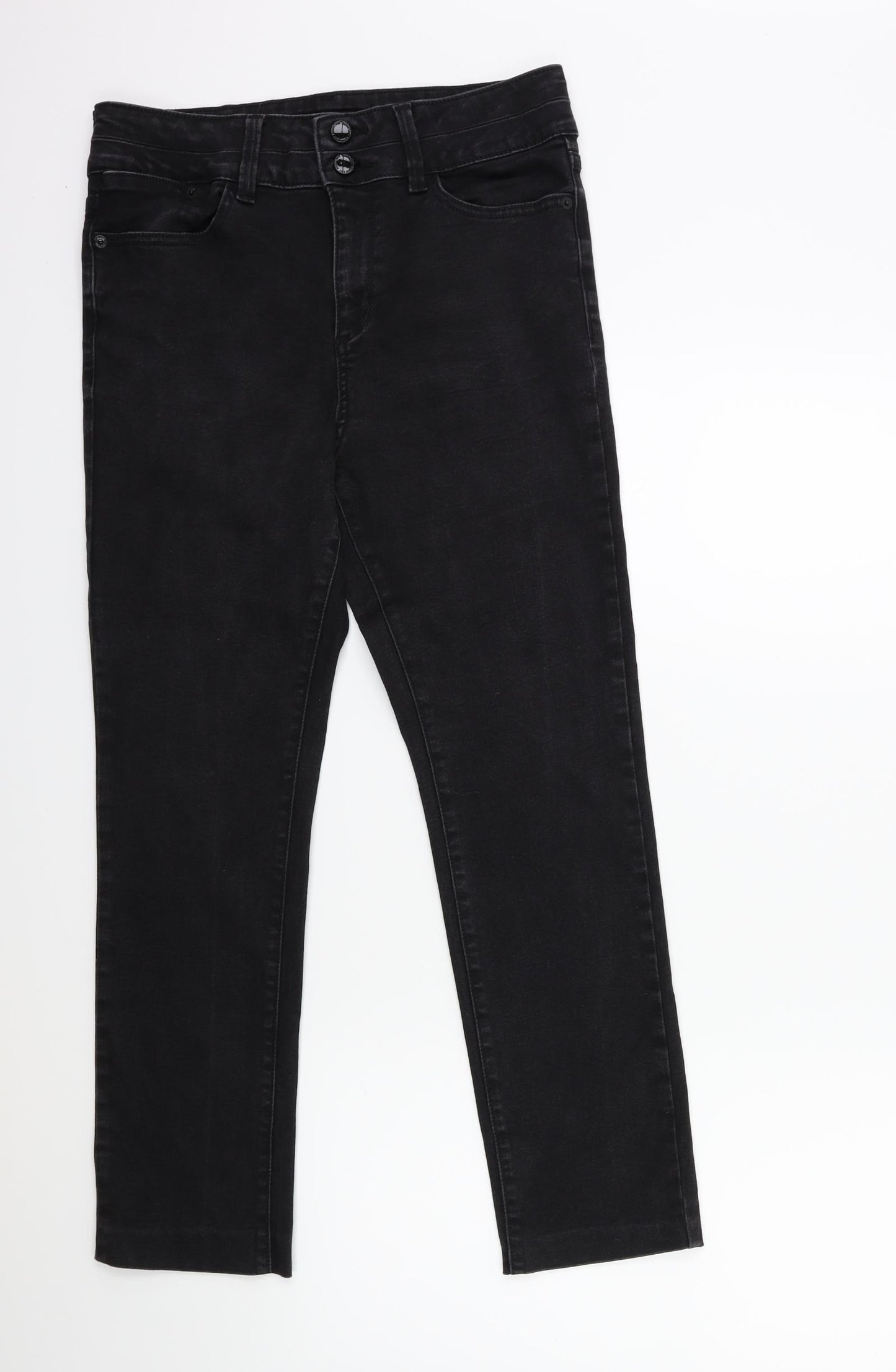 F&F Womens Black  Denim Straight Jeans Size 30 in L27 in