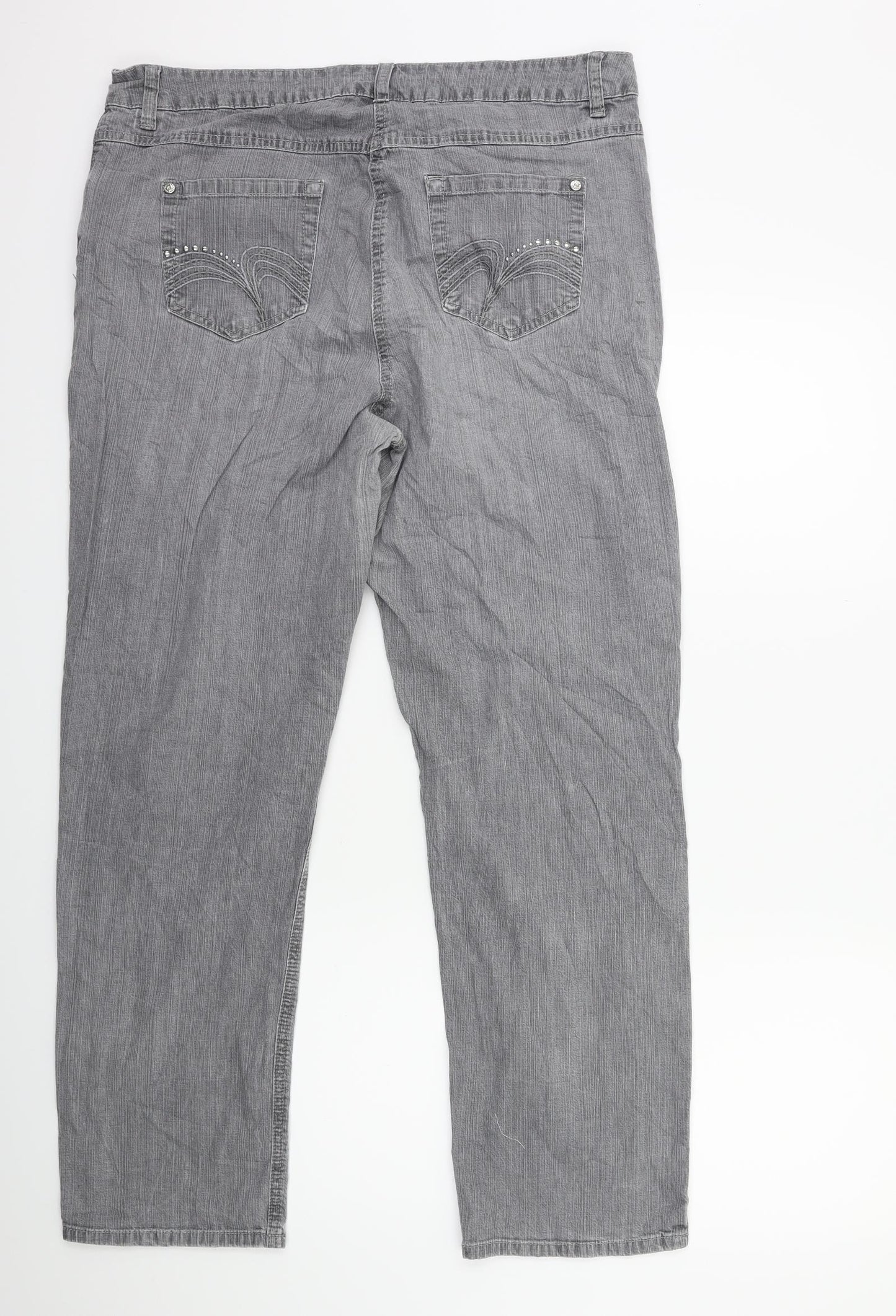 C&A Womens Grey  Denim Straight Jeans Size 20 L29 in