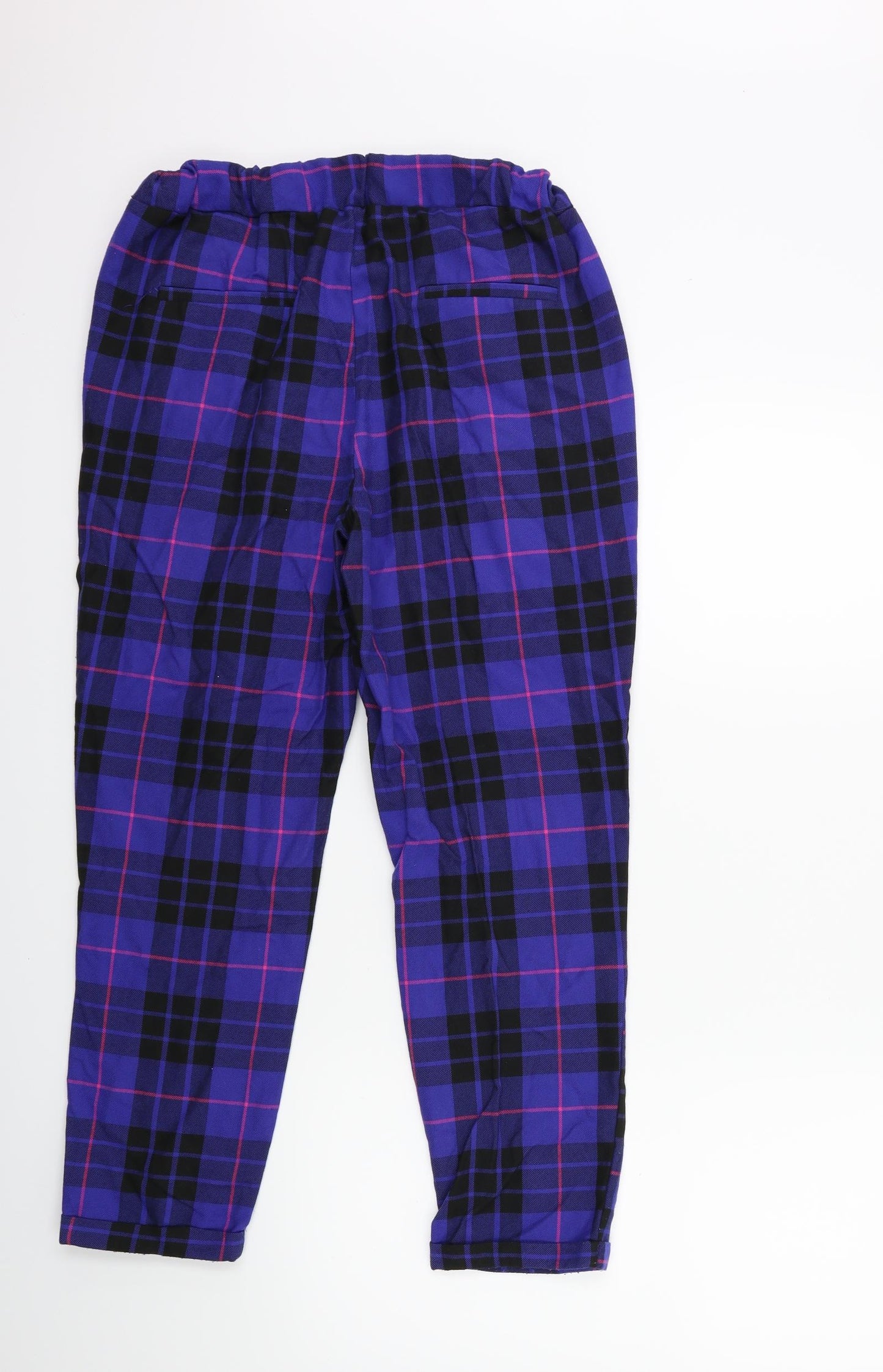 Primark Womens Blue Check  Trousers  Size 10 L26 in
