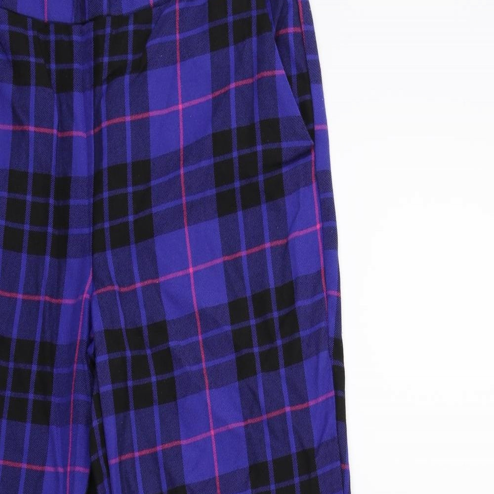 Primark Womens Blue Check  Trousers  Size 10 L26 in