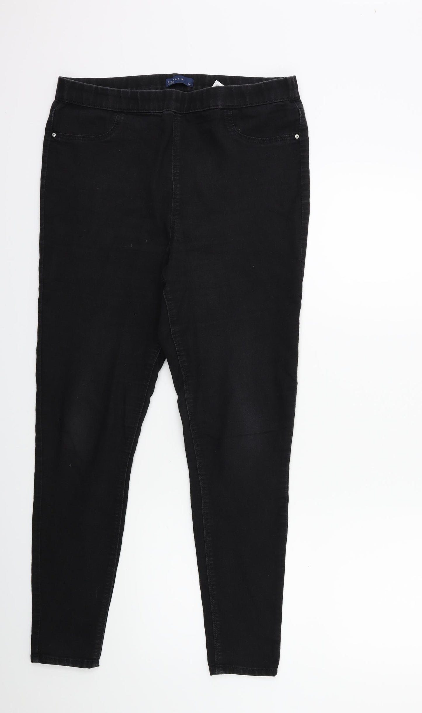 Papaya Womens Black  Denim Jegging Jeans Size 14 L27 in