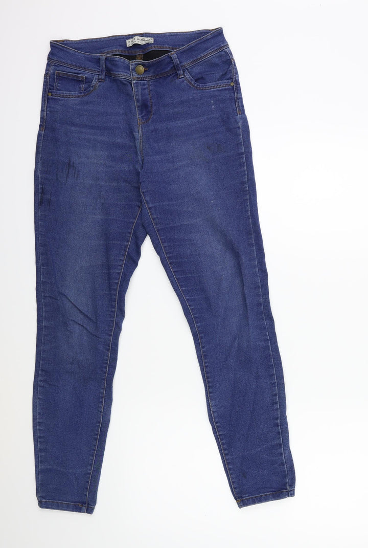 Denim & Co. Womens Blue Denim Skinny Jeans Size 12 L28 in