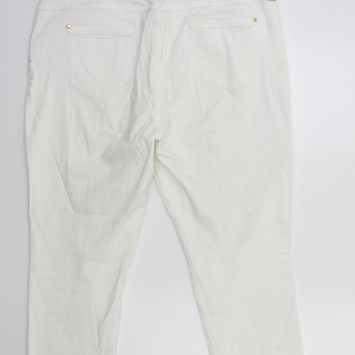 Marks and Spencer Womens White  Denim Straight Jeans Size 18 L27 in
