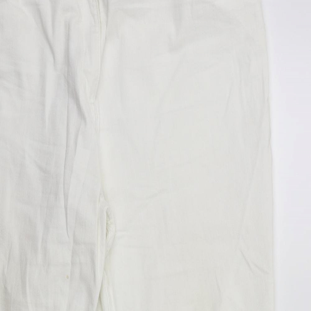 Marks and Spencer Womens White  Denim Straight Jeans Size 18 L27 in