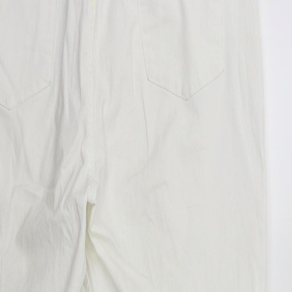 Marks and Spencer Womens White  Denim Straight Jeans Size 18 L27 in