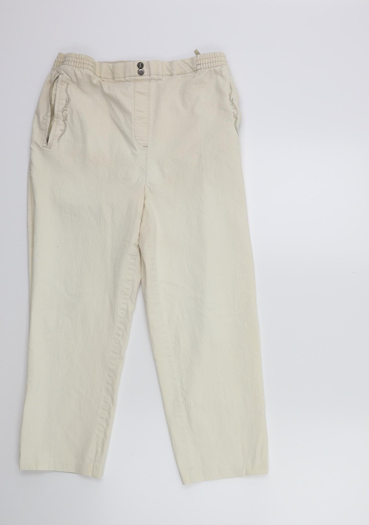 Preworn Womens Beige   Cropped Trousers Size 30 in L23 in