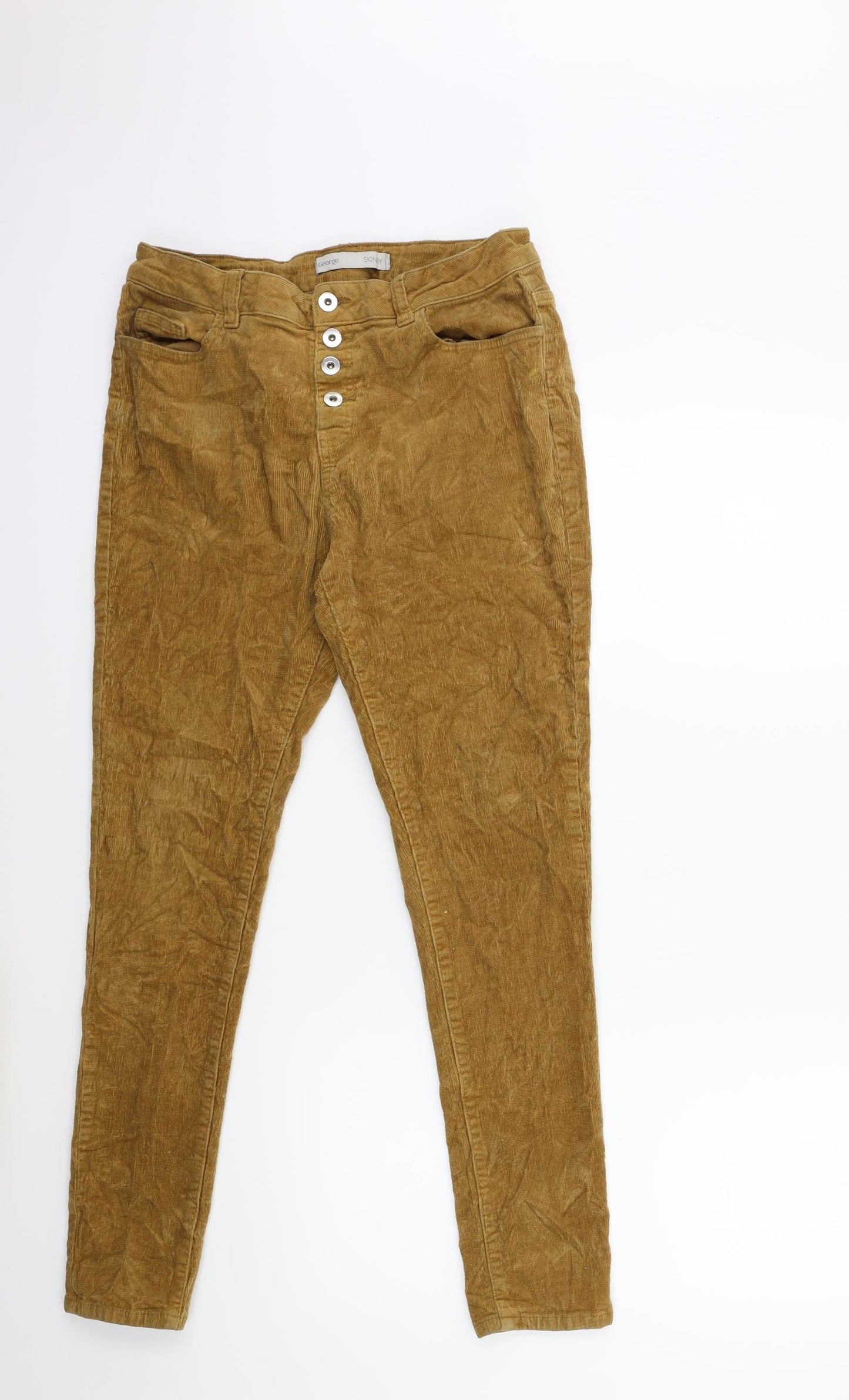 George Womens Brown  Corduroy Trousers  Size 14 L27 in
