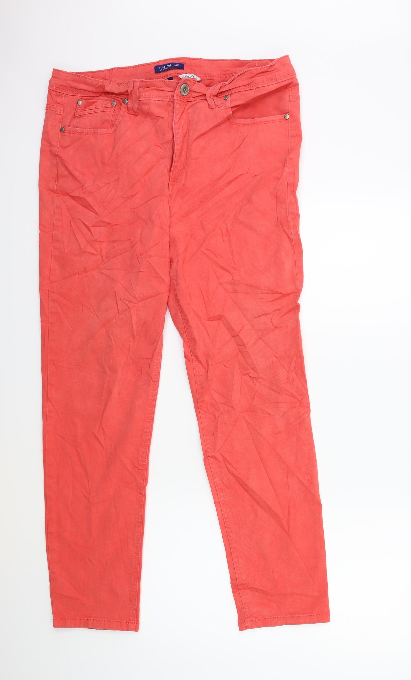 Bandolino Womens Pink  Denim Straight Jeans Size 14 L29 in