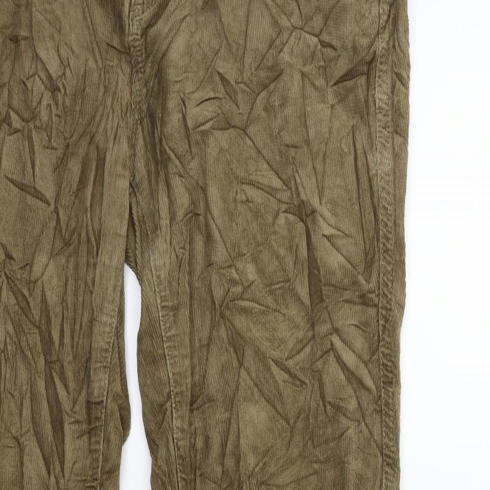 White Stuff Womens Green  Corduroy Trousers  Size 12 L29 in