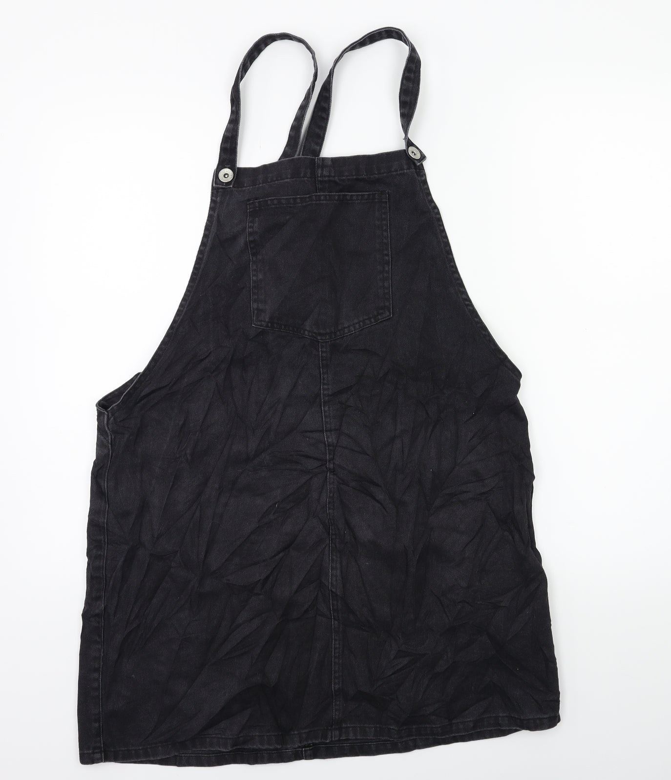 New Look Womens Grey  Denim Pinafore/Dungaree Dress  Size 16
