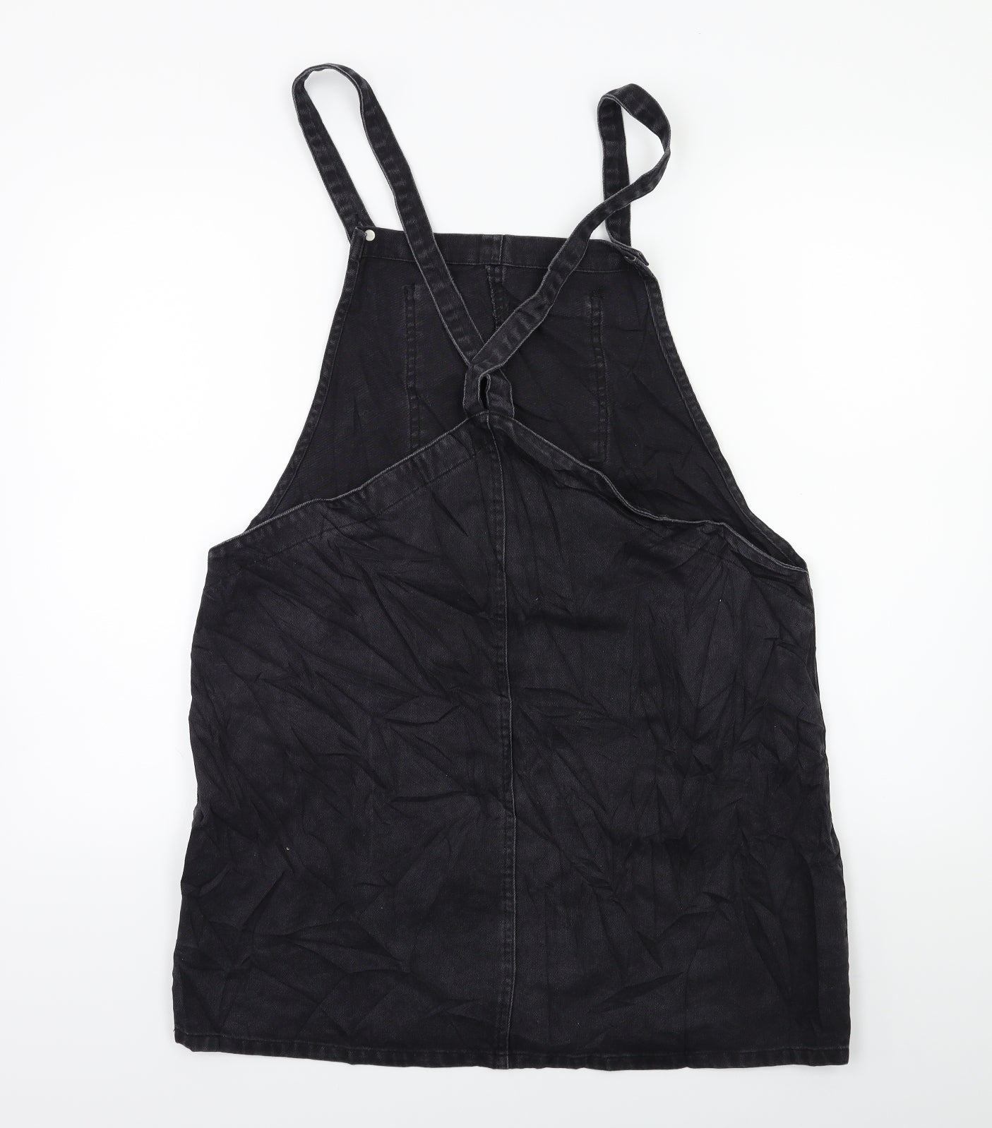 New Look Womens Grey  Denim Pinafore/Dungaree Dress  Size 16