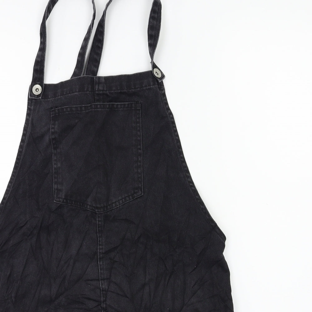 New Look Womens Grey  Denim Pinafore/Dungaree Dress  Size 16