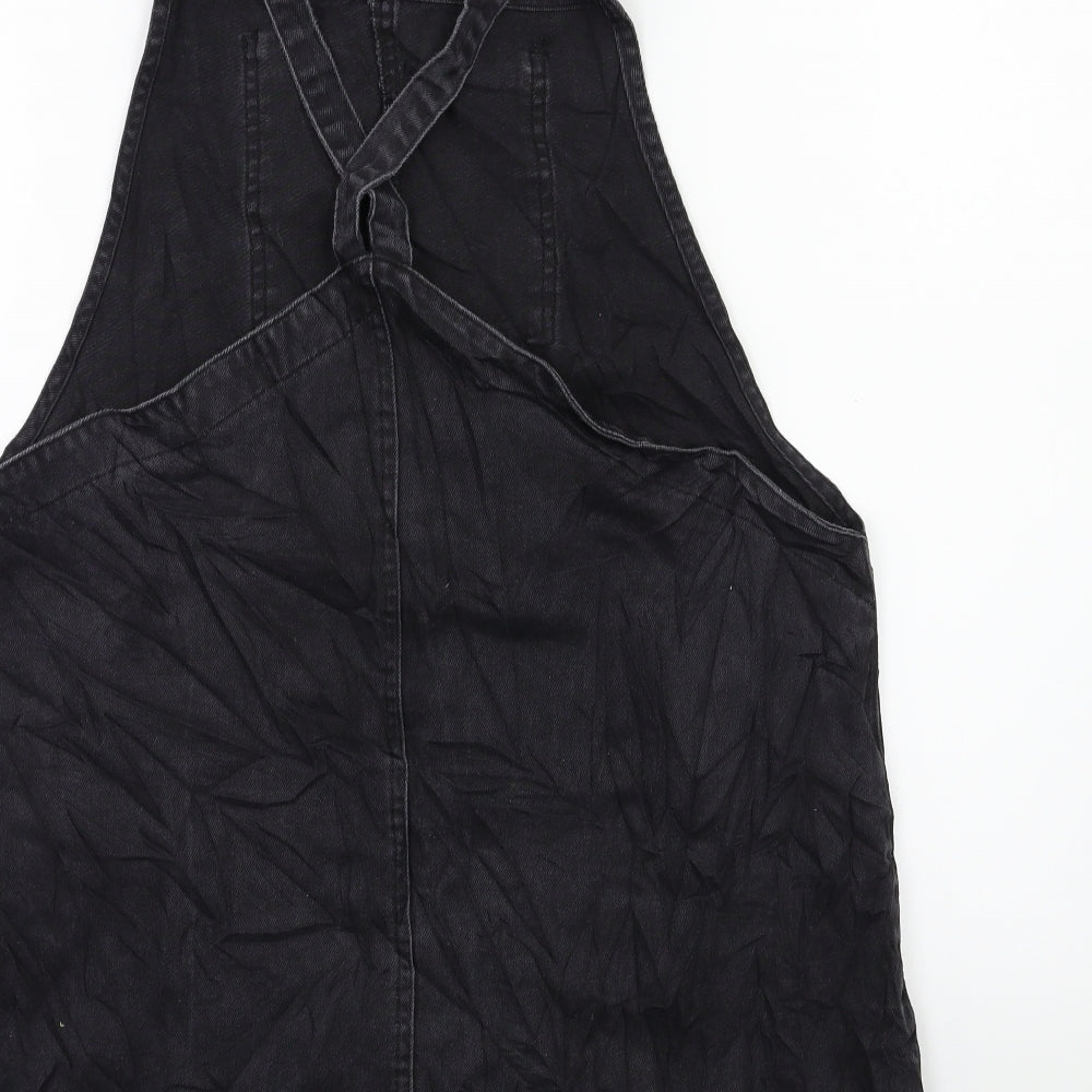 New Look Womens Grey  Denim Pinafore/Dungaree Dress  Size 16