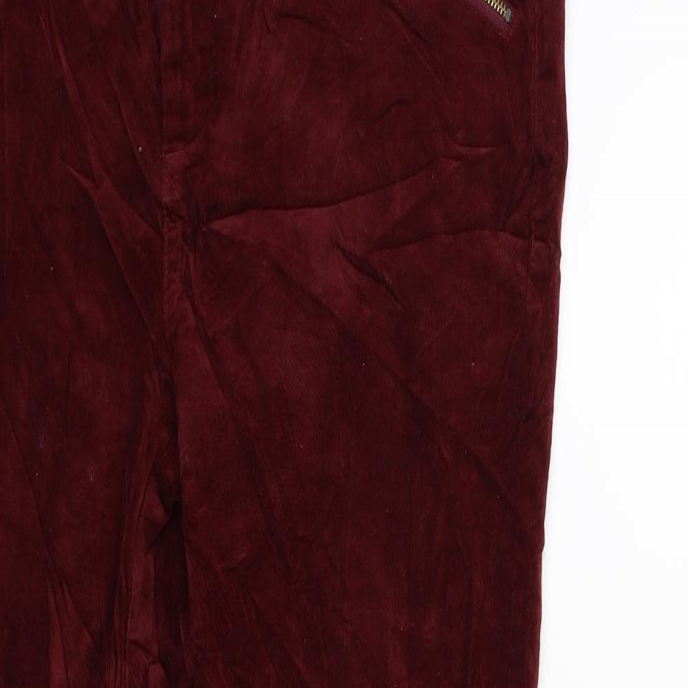 White Stuff Womens Red  Corduroy Trousers  Size 12 L28 in