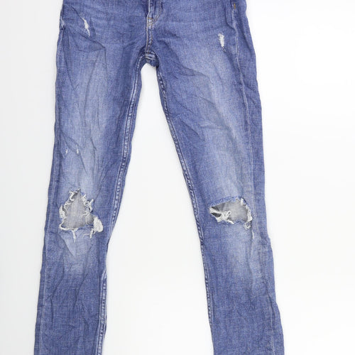 H&M Womens Blue  Denim Skinny Jeans Size 26 in L27 in