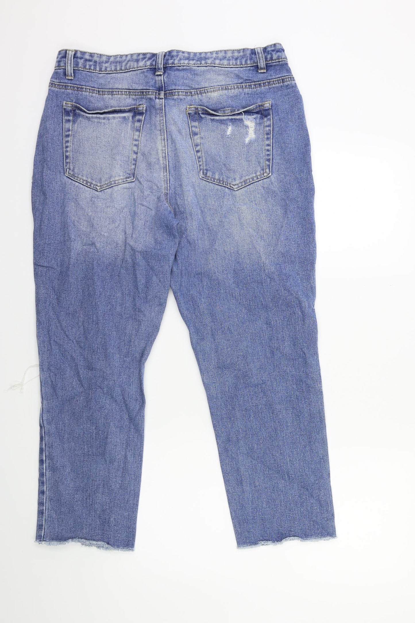 Denim & Co. Womens Blue  Denim Straight Jeans Size 14 L25 in
