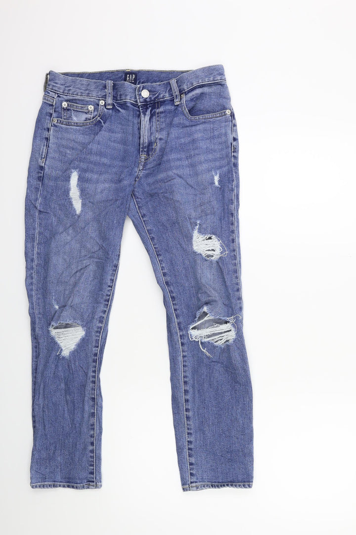 Gap Womens Blue Denim Straight Jeans Size 28 in L26 in