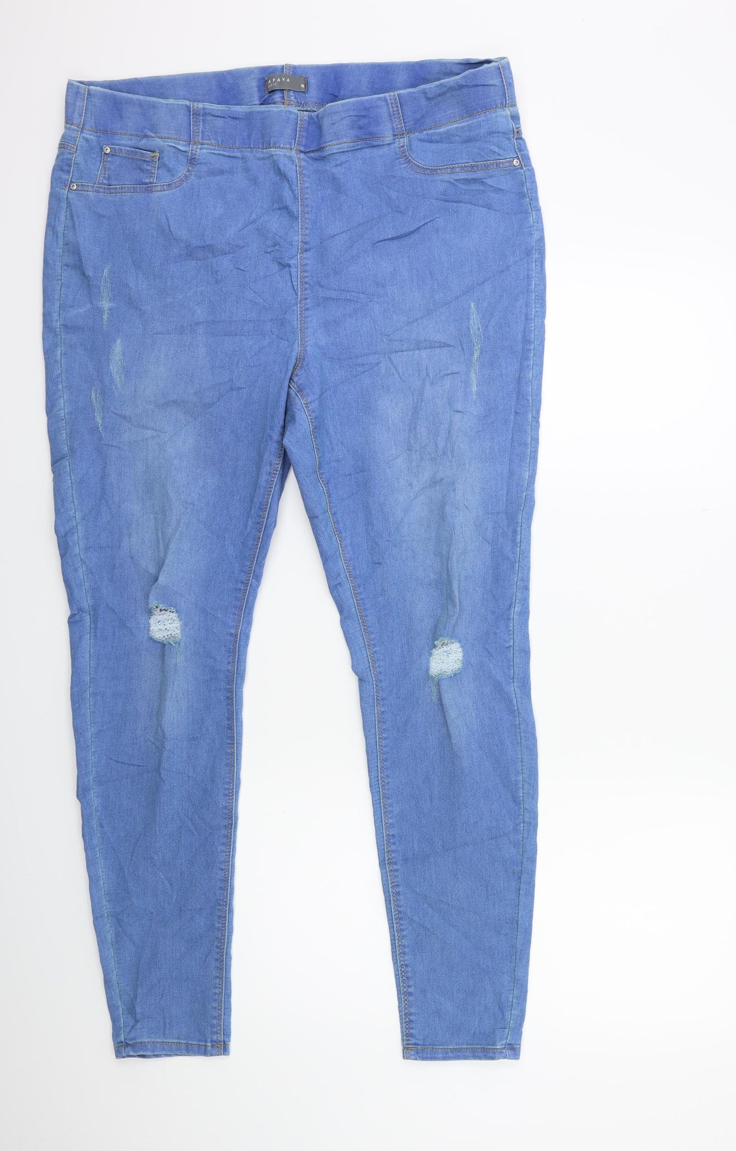 Papaya Womens Blue  Denim Jegging Jeans Size 18 L29 in