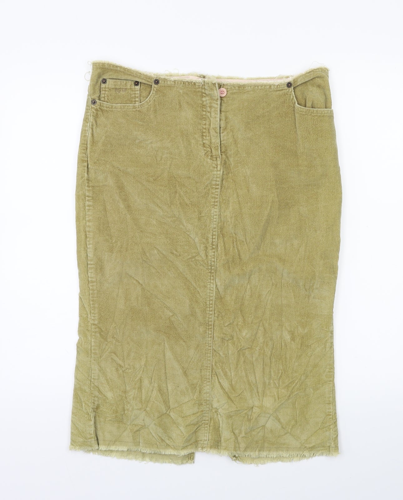 Paul Smith Womens Beige  Corduroy Straight & Pencil Skirt Size 16