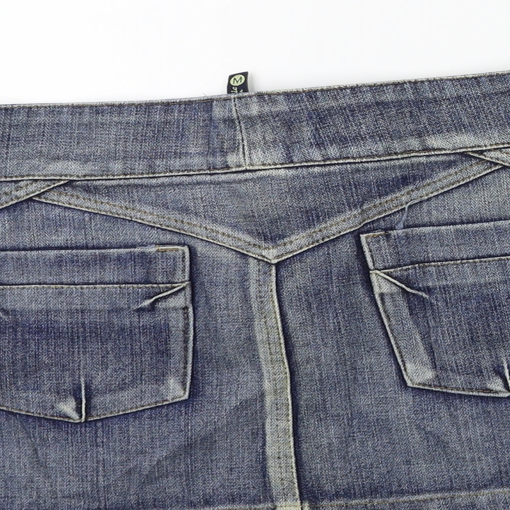 RAIFI Womens Blue  Denim Mini Skirt Size M