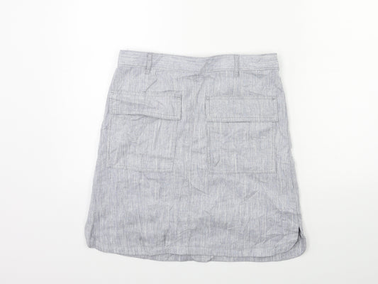 Front view of Next women’s blue a-line skirt, size UK 8