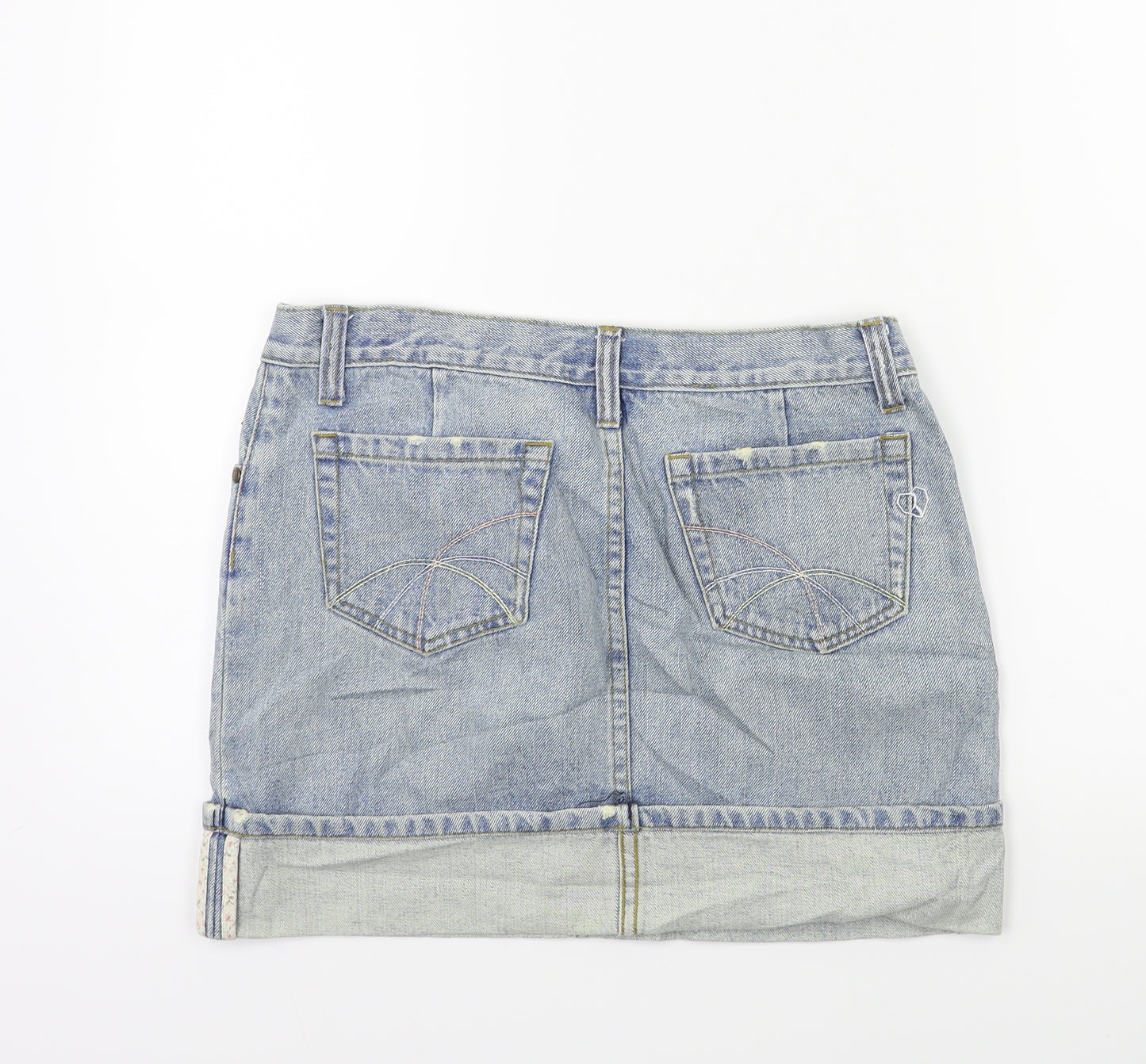 Atticus Womens Blue  Denim Mini Skirt Size 30 in