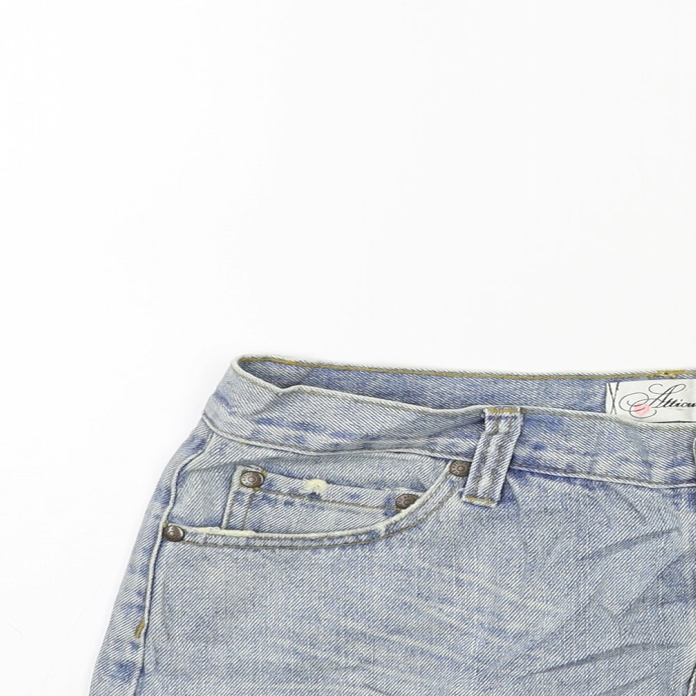 Atticus Womens Blue  Denim Mini Skirt Size 30 in