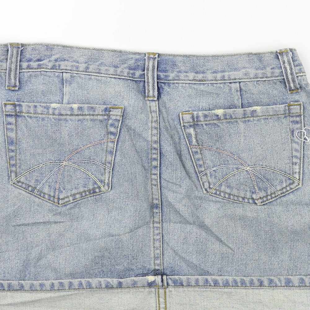Atticus Womens Blue  Denim Mini Skirt Size 30 in