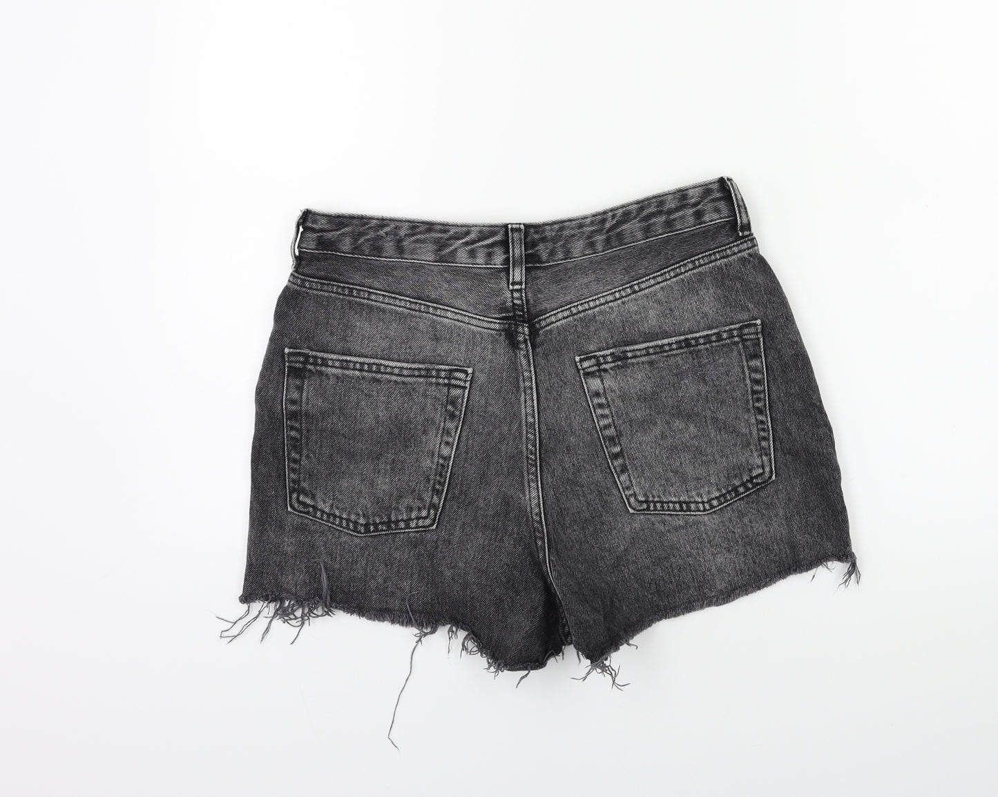 Topshop Womens Grey  Denim Cut-Off Shorts Size 10