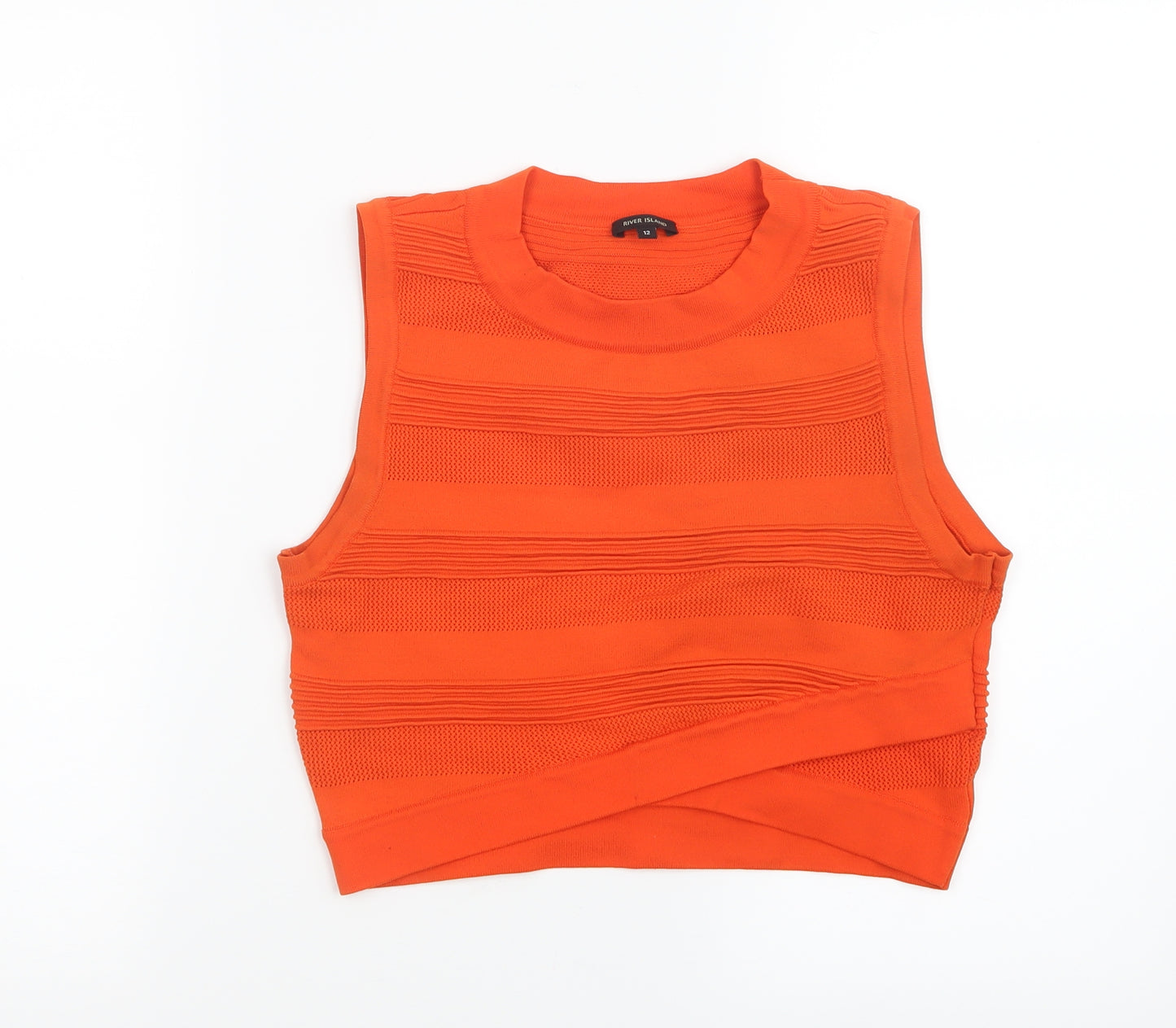 River Island Womens Orange   Cropped T-Shirt Size 12