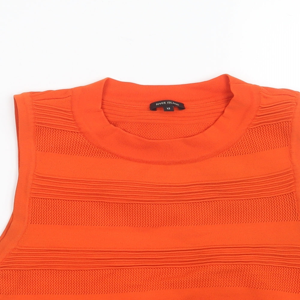 River Island Womens Orange   Cropped T-Shirt Size 12