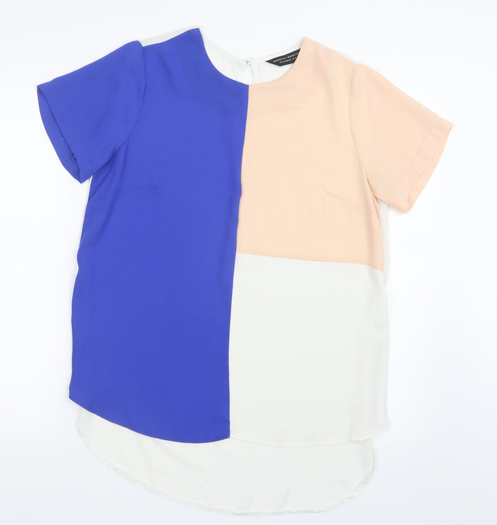Dorothy Perkins Womens Blue  Mesh Basic Blouse Size 14