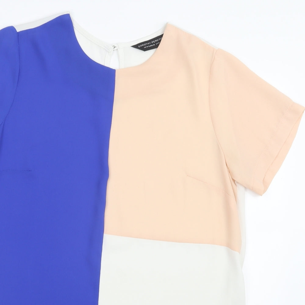 Dorothy Perkins Womens Blue  Mesh Basic Blouse Size 14