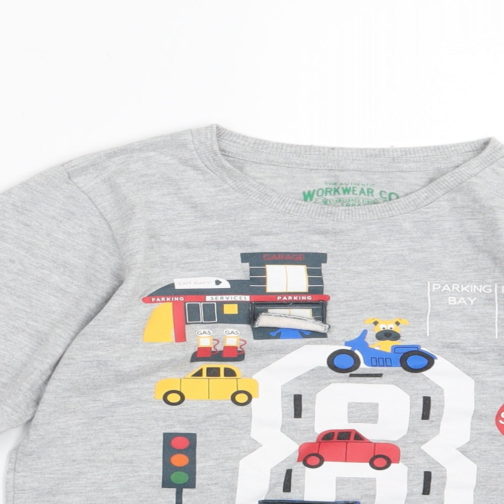 Marks and Spencer Boys Grey   Basic T-Shirt Size 5-6 Years