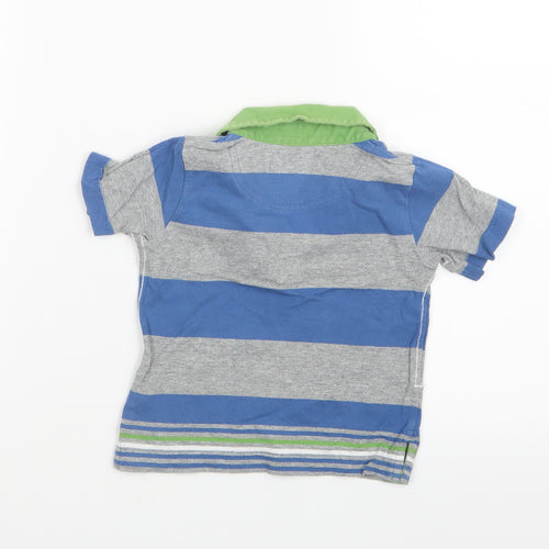 St. George by Duffer Boys Blue Striped  Basic Polo Size 18-24 Months