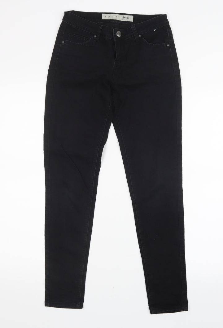 Denim Co. Womens Black Denim Straight Jeans Size 6 L27.5 in