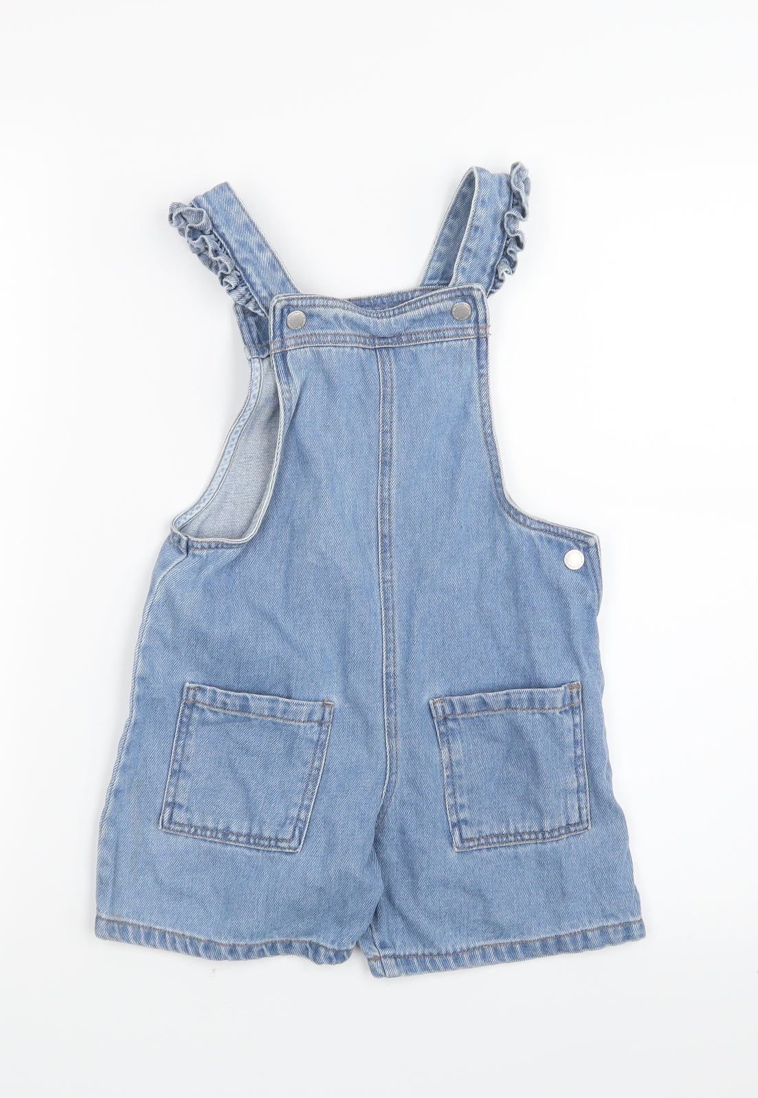 F&F Girls Blue  Denim Playsuit One-Piece Size 6-7 Years