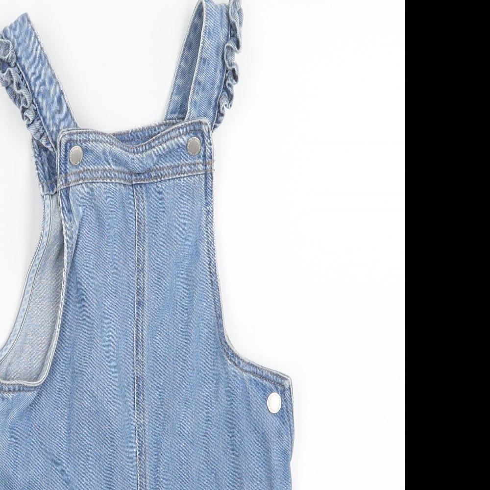 F&F Girls Blue  Denim Playsuit One-Piece Size 6-7 Years
