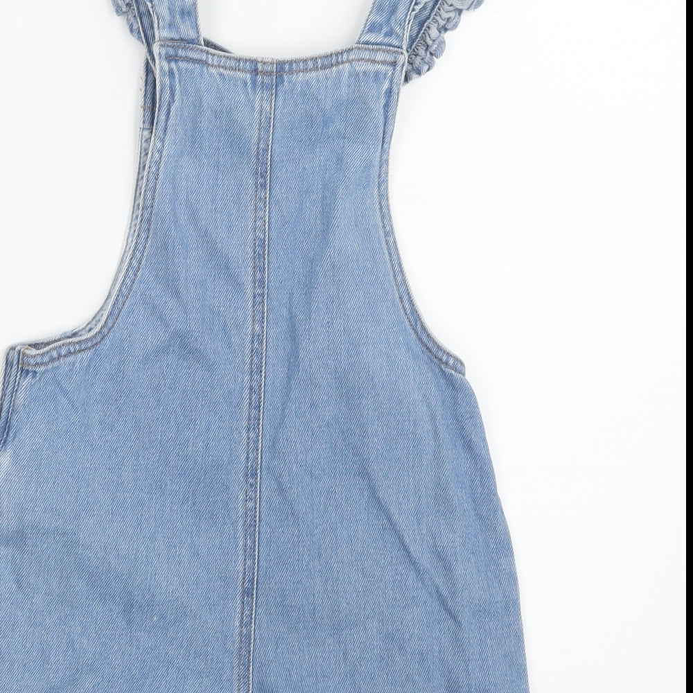 F&F Girls Blue  Denim Playsuit One-Piece Size 6-7 Years